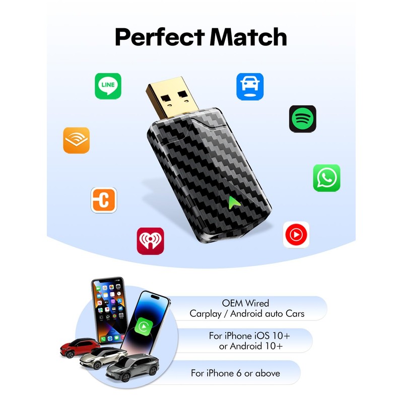 Wireless CarPlay & Android Auto Adapter - 2025 Version Mini