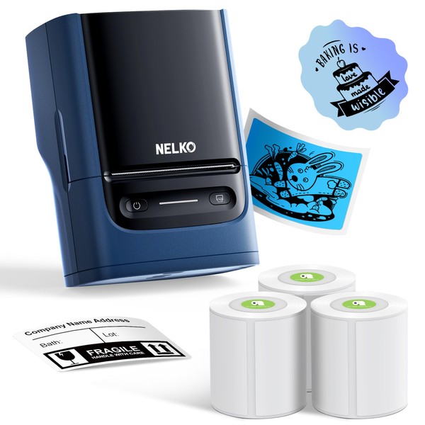 Nelko Nelko Label Maker Machine with Tape, PM220 Bluethooth Label