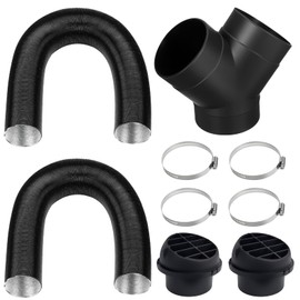 Warmluftschlauch Heizungszubehör: WIYETY Y-Rohr-Set für 75mm Diesel-Luftheizungen mit Auslassventilen Auto Wohnmobil Boot Heizsystem Entlüftungsschlauch Clips Set