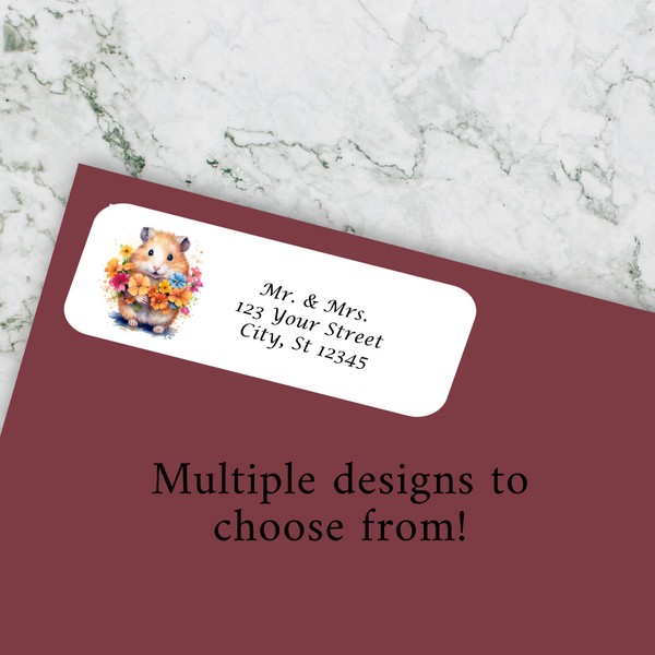 Cute Hamsters Return Address labels - Set of 30