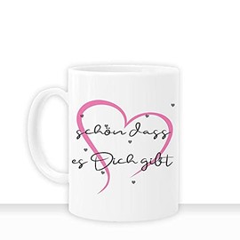all-yours24 schön dass es Dich gibt Geschenkideen Tasse mit Spruch Geschenke Hochzeit Geburtstag Freunde