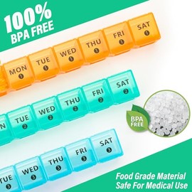 mossime Mossime Large Monthly Pill Box Organiser 4 Week, Pill Boxes 7 Day 1 Times a Day Compartments Tablet Organiser Box 28 Day with Dust-Proof Case Vitamin Meds Supplement Container for Family