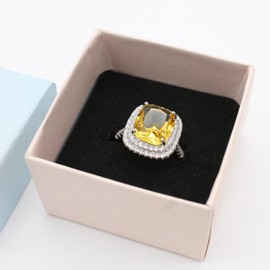 Guangstar Women's Cubic Zirconia Cocktail & Statement Rings, Size 6-10, Non-Precious Metal, Cubic Zirconia