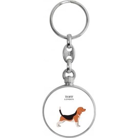 Toff London Beagle Dog Keyring, silver