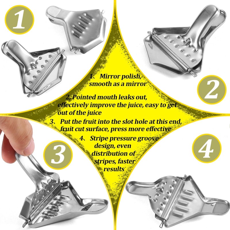 Jicyor Lemon Squeezer Stainless Steel Lemon Squeezer Lemon Citrus Juicer