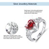CERSLIMO Silver Rings for Women - Garnet Diamond Heart Rings,