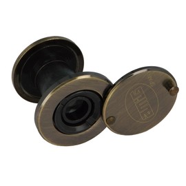 Amig - Door Viewer | Super Angle Lens | For Entrance Doors Indoor and Outdoor | Leather Colour | Steel | Dimensions: Diameter 14 mm | Door Thickness 25-42 mm