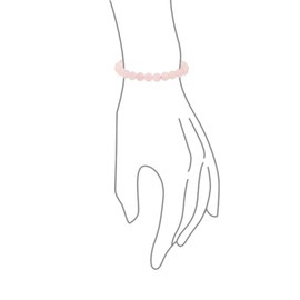 Semi Precious Gemstone Matte Pink Rose Quartz Round Bead Ball 8MM Stacking Stretch Bracelet for Women Men Teen Unisex