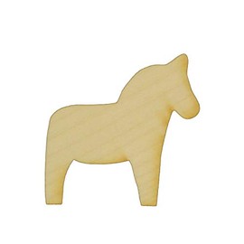 Unfinished Dala Horse Wood Cut Out Available in a Variety of Sizes and Thicknesses (1/4” Thickness, Small 3" x 3" (Package of 10))