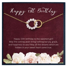 Grace of Pearl 15th Birthday Gifts for 15 Year Old Girl 15 Birthday Gifts for 15 Birthday Gifts for Quinceanera Gifts for Fifteen Birthday Gifts for Girl Necklace