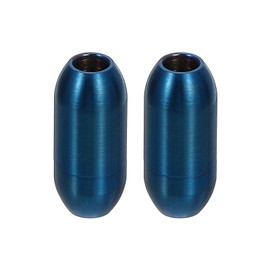 Sourcing Map Leather Cord End Clasp, 2Pcs 3mm Hole Stainless Steel Blue Barrel Clasps for DIY Crafts