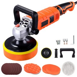 Buffer Polisher, Car Detailing Machine with Variable 7 Speeds Control, Pure Copper Motor, Low Noise Design for Car, Sofa Cabinet Tiles Floor (Spare Parts Included)