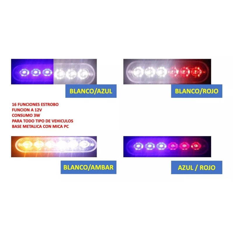 Eurotruck Mexico Lateral Led Barra Estrobo Escolta Patrulla 16 Funciones