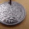 A Silver Dream 1955 Sixpence Coin Keyring 70th Birthday Anniversary