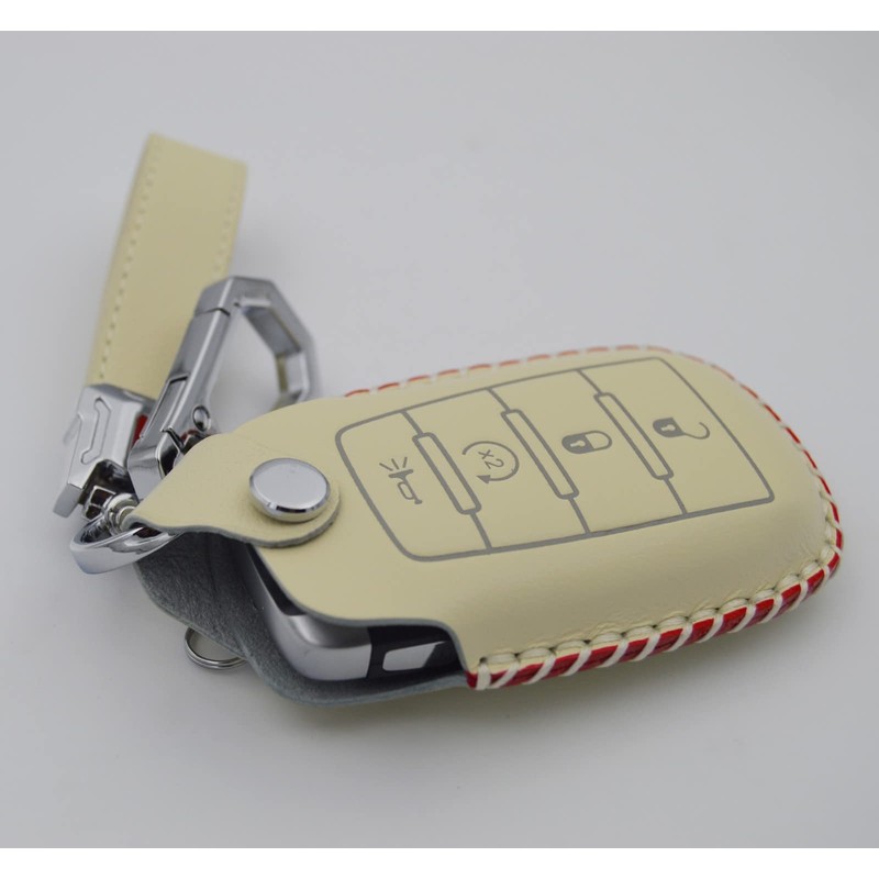 Genuine Leather Key Fob Cover Case Protector for Ram 1500