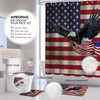 Aprophic Flag Shower Curtain Set 4 Piece, Independence Day Patriotic