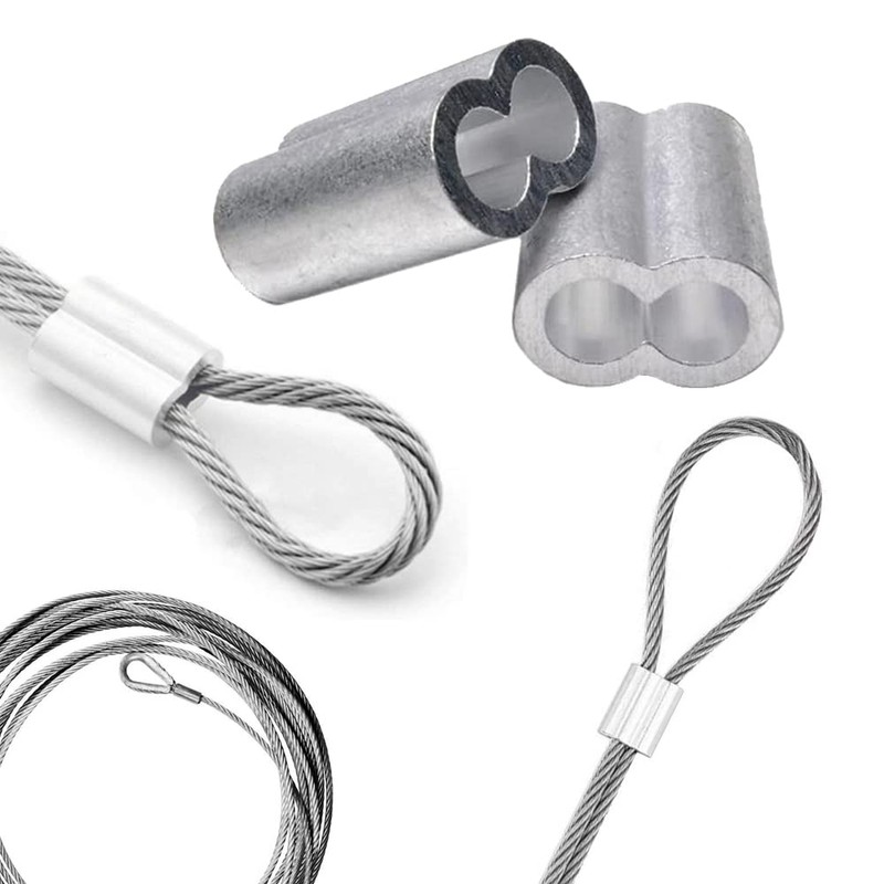 Leaum 36 Piece Wire Rope Clamp Set, with Wire Rope