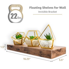 Sorbus Floating Shelves for Wall, Bathroom Shelves Wall Mounted for Kitchen, Bedroom, Living Room, Bathroom Storage, Over Toilet, Hanging Book Shelf for Wall Home Decor (4 Pack)