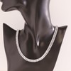 PanLuca Rectangle Zirconia Tennis Necklace for Women Men, 14k White