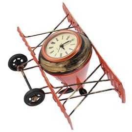 ABOOFAN Airplane Clock Model Retro Art Tabletop Decor for Home Office Cafe and Living Room European Clock Decoration Sturdy and Unique Design
