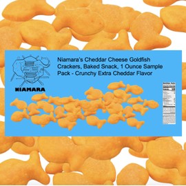 Niamara’s Cheddar Cheese Goldfish Crackers, Baked Snack, 1 Ounces Sample Pack - Crunchy Extra Cheddar Flavor