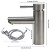 Minnhua Straight Bathroom Mixer Tap with 1 Hoses, Wash Basin