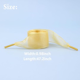 COMNICO 10 Pairs Shoe Laces Soft Silk Satin Shoelaces Snow Yarn Fashion Ribbon Shoestrings Flat Wide Colorful Shoe Ties for Women Girls Lady Sneaker(10 Colors)