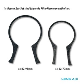 Lens-Aid Filter clamp set for easy removal of lens round filters - filter pliers or filter wrench for camera lens