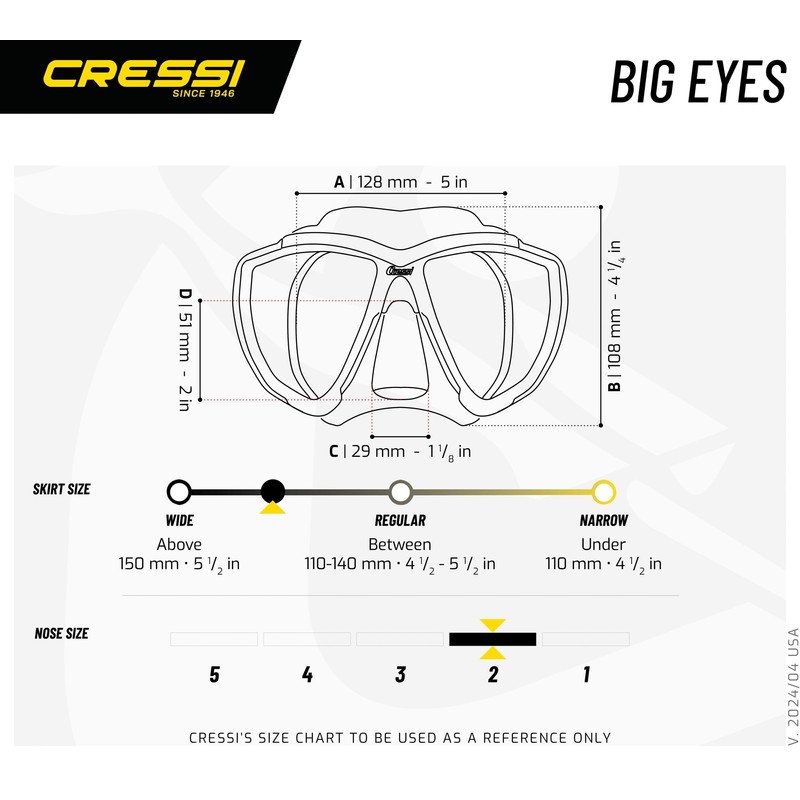 Cressi Big Eyes, Negro/Negro