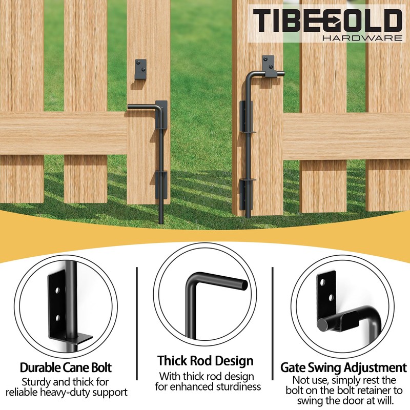 TIBEGOLD 36" Heavy Duty Cane Bolt Gate Drop Rod, Extra