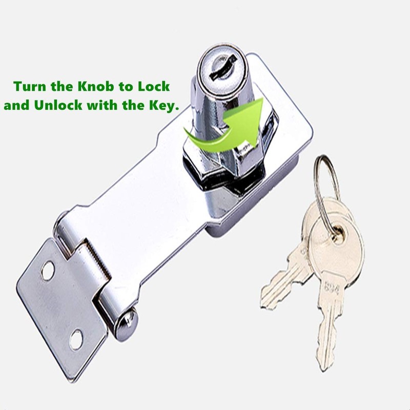 Keyed Locking Hasp, Tiberham Heavy Duty Hasp Staple with Integrated