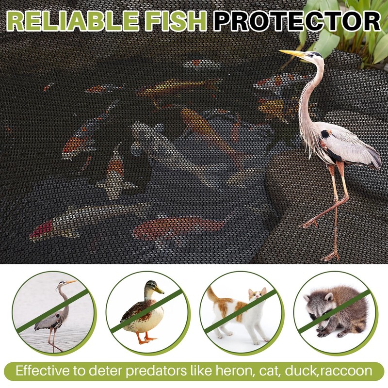 Yoojahow Koi Pond Netting Kit 15 x 20ft, Heavy-Duty Pe,