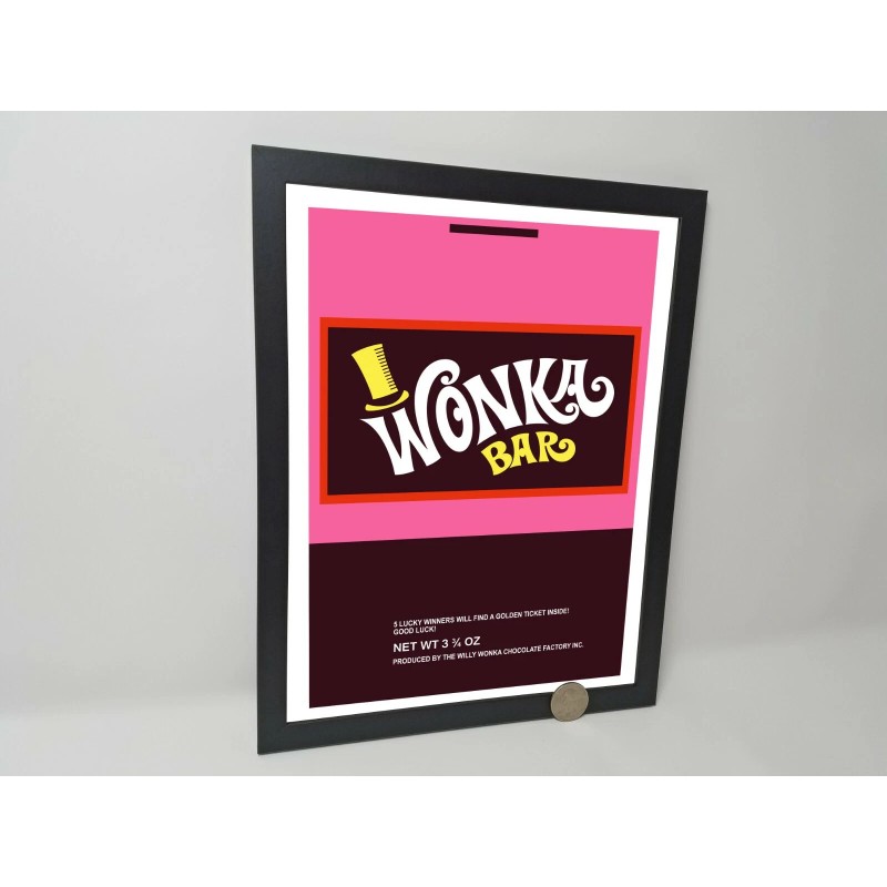 Framed "Wonka Bar" Chocolate Candy Bar Wrapper | Willy Wonka