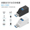 TRkin USBハブ3ポートUSB 3.0+USB 2.0コンボハブ超小型バス電源usbハブUSB拡張高速軽量コンパクト携帯便利1個入（ブラック）