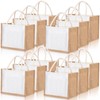 Cunno 12 Pcs Burlap Tote Bags Mini Jute Reusable Bag