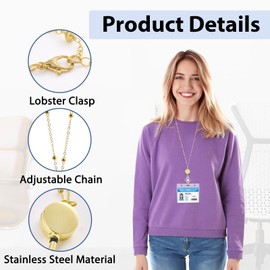 Lanyards for Id Badges Retractable Badge Lanyard with ID Holder Stainless Steel Badge Lanyards for ID Badges Teacher Lanyard for Cruise Ship Cards Keys