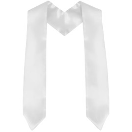 White Graduation Stole, Plain Graduation Sash Unisex Adults 70" Sublimation Blank Grad Stole Class of 2025, Grad Scarf for Academic Choral Commencements