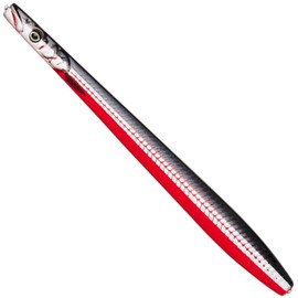 Savage Gear Line Thru Sandeel Nail Sea Trout Bait, 11 cm, 20 g, Colour: Black Red