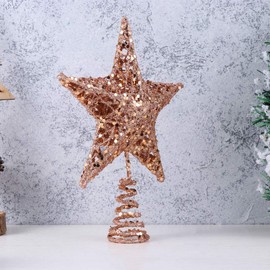 ledmomo Christmas Tree Top Star Christmas Ornament 20cm(Rose Gold)
