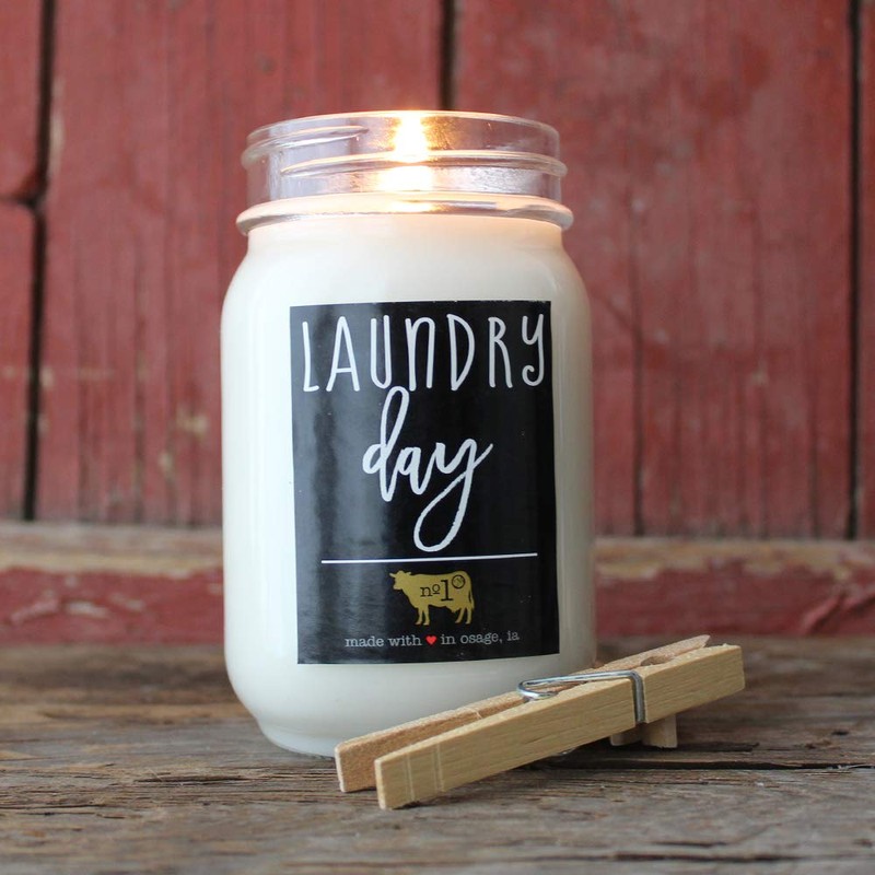 Milkhouse Candle Company Laundry Day Soy Candle - Sun-Dried Linen