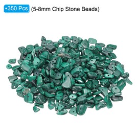PATIKIL Chip Stone Beads, 350Pcs Crystals Gemstone Irregular Stone Loose Rocks Bead for DIY Jewelry Making Bracelet Necklace Earring, Dark Green
