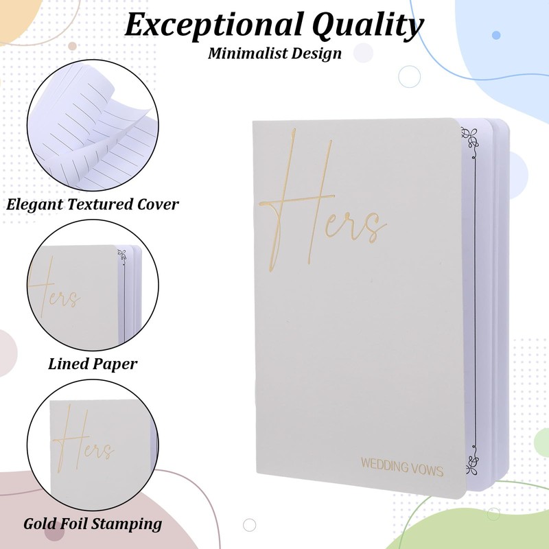 LusofieHis and Hers Book for Wedding - Lined Vow Booklets