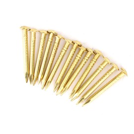 HEEPDD 100Pcs Brass Escutcheon Tacks, Round Head Brass Brad Nail Hardware Nail Assortment Kit Furniture Hinge Hardware Accessories(18mm Length)