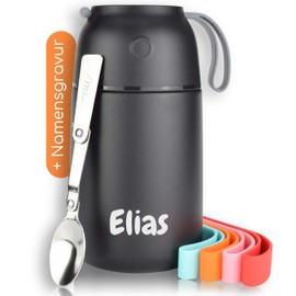 Milu® Thermal Food Container with Engraving, 450/650/800 ml, Gift Idea, Customisable, Gift for Christmas for Men, Women, Mum, Dad, Girlfriend (800 ml)