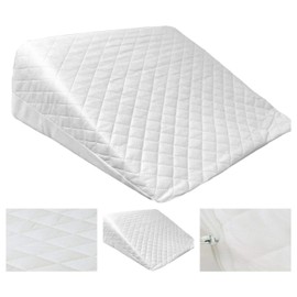 Comfort Collections Large Acid Reflux Flex Support Bed Wedge Pillow with Luxury Quilted Cover WHITE