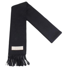 Lochcarron of Scotland Black Plain/Solid Coloured Lambswool Scarf
