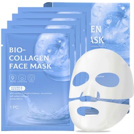 IZBEAUVO 10PCS Bio Collagen Face Mask, Bio Collagen Mask Overnight, Bio - Collagen Real Deep Mask, Collagen Mask, Collagen Face Mask For Hydrate, Brighten, Shrink Pores Collagen Face Mask (10)