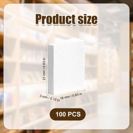100pcs Blank Miniature Books, 1:12 Scale Mini Dollhouse Book Ornaments, White Tiny Notebook Model, Small Book Toy Pop Up for Dollhouse Bookshelf Decoration