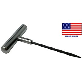Steel Heavy Duty T-Handle Tire Plug Repair Tool W/ 4-1/2" Spiral Probe Needle