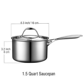 Cooks Standard Multi-Ply Clad Saucepan, 1-1/2-Quart, Silver